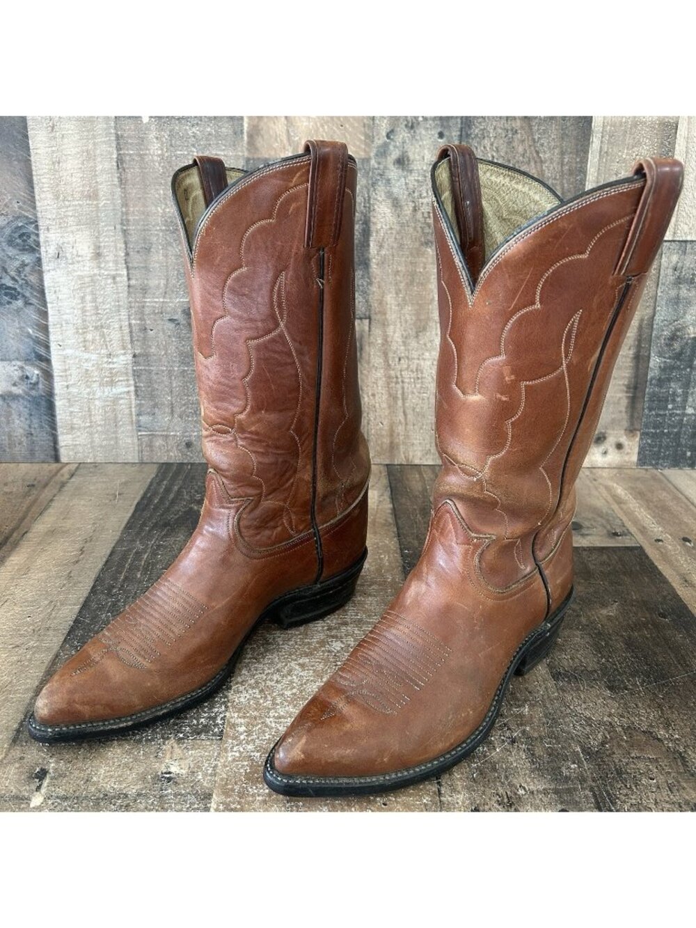 Tony Lama Gold Label Vintage Oil Proof Western Cowboy Boots Mens 8.5 D